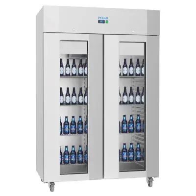 Polar U-Series Energy Efficient Double Glass Door Upright Storage/Display Fridge