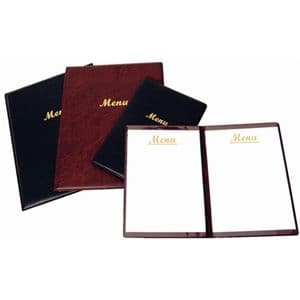 PVC A4 Menu Holder Burgundy 2 page