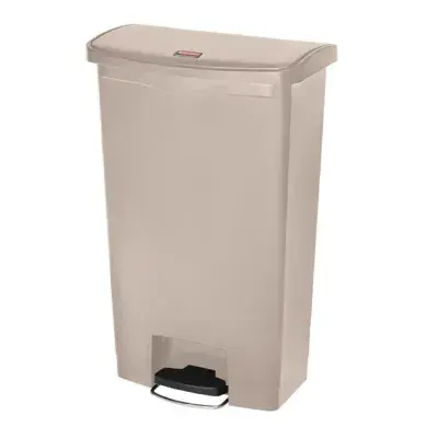 Rubbermaid Slim Jim Step-On Pedal Bin Beige - Available in 3 Sizes