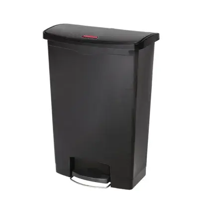 Rubbermaid Slim Jim Step-On Pedal Bin Black - Available in 3 Sizes