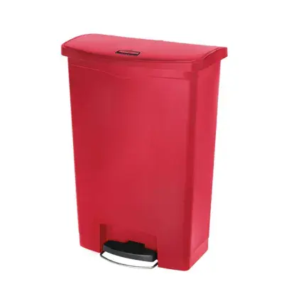 Rubbermaid Slim Jim Step-On Pedal Bin Red - Available in 4 Sizes