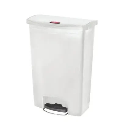 Rubbermaid Slim Jim Step-On Pedal Bin White - Available in 5 Sizes