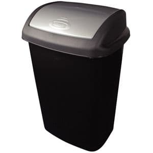 Swing Top Bin Black 50Ltr