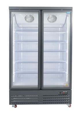 Unifrost HVF22B Double Glass Door Display Freezer 5 Shelf - Graphite