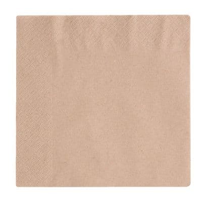 Vegware Recycled Lunch Napkin Kraft 33x33cm 2ply 1/4 Fold (Pack of 2000