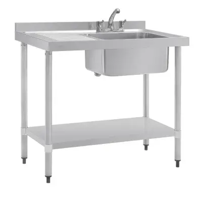 Vogue Single Sink Left Hand Drainer 1000mm