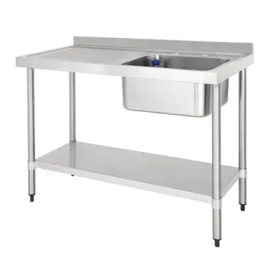 Vogue Single Sink Left Hand Drainer 1200mm
