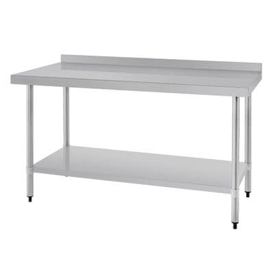Vogue Stainless Steel Prep Table with Upstand 1500mm - Available In 2 Height & Depths