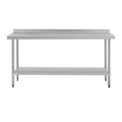 Vogue Stainless Steel Prep Table with Upstand 1800mm - Available In 2 Height & Depths