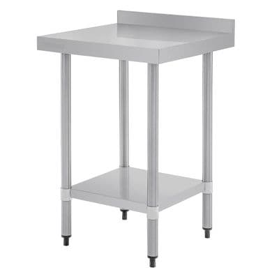 Vogue Stainless Steel Prep Table with Upstand 600mm - Available In 2 Heights & Depths