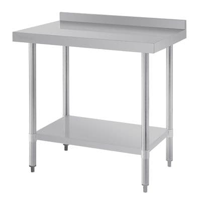 Vogue Stainless Steel Prep Table with Upstand 900mm - Available In 2 Depths