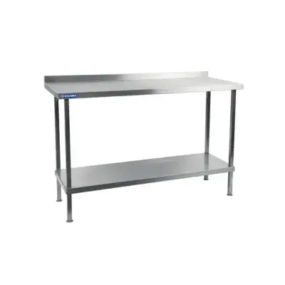Vogue Stainless Steel Wall Table with Upstand - Available In 6 Widths