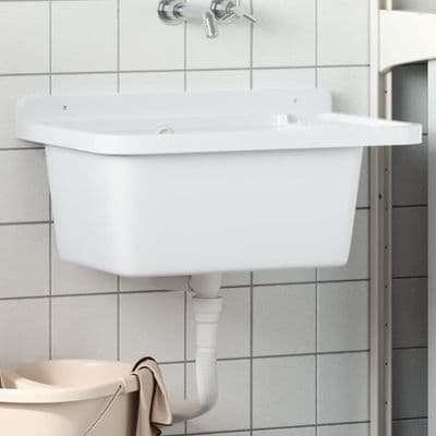 Wall Mounted Utility Sinks - Resin - White