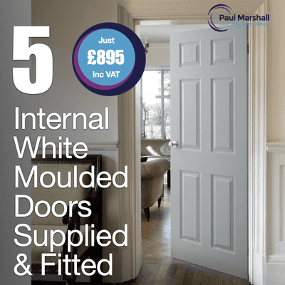 5 Internal White Moulded Doors