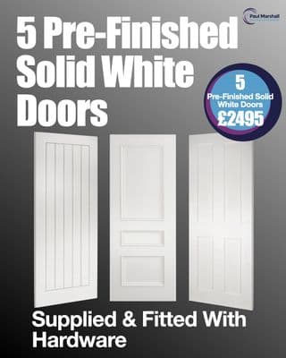 5 Pre-Finished Solid White Internal Doors