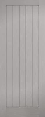 Grey Moulded Textured Vertical Fire Door (5P)