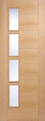 Oak Vancouver Glazed Clear Glass Offset (Pre-finished, 4L)
