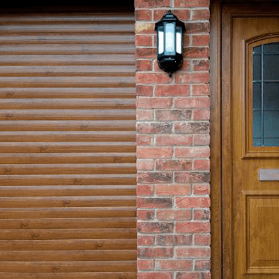 Roller Garage Door in Painted Golden Oak