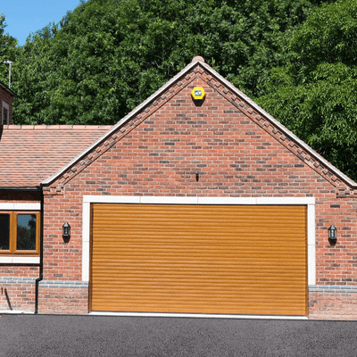 Roller Garage Door in Painted Irish Oak