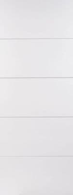 White Moulded Horizontal Four Line Fire Door