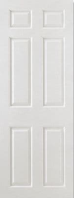 White Moulded Smooth Square Top Fire Door (6P)