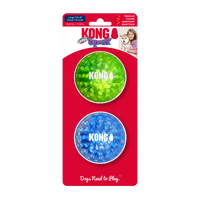 	  KONG Squeezz Geodz 2-pk Assorted Colours Lg Squeaky Ball - PSZ1E