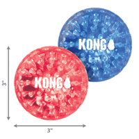 	  KONG Squeezz Geodz 2-pk Assorted Colours Lg Squeaky Ball - PSZ1E