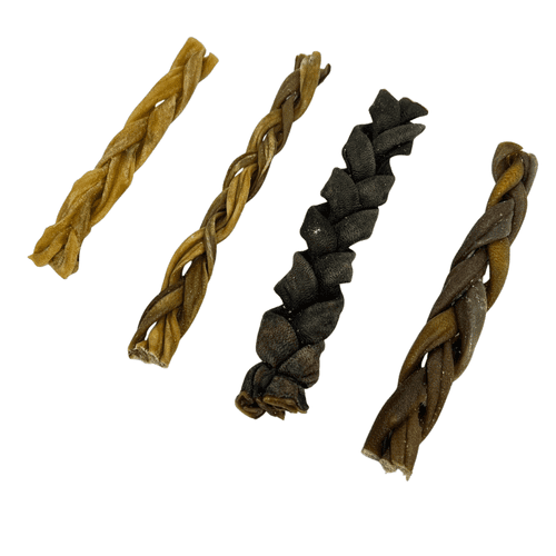 100% Natural Chews Braided Goat Dog Chew Stick 15cm - 4 Pieces