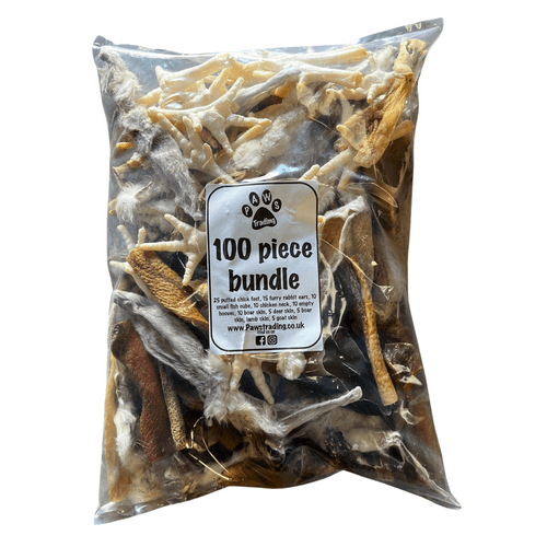 100 Piece Natural Dog Treat Chew Bundle Customisable