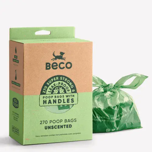 BECO 270 HANDLES Poo Bags Large Thick 100% Recycled materials