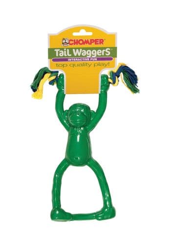 Chomper Tail Waggers Interactive Fun Dog Toy - Monkey Tugger