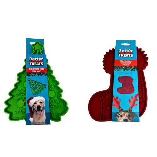 Christmas Lick Mat Stocking / Tree Multiple Suction Enrichment Licking Dog Treat Mat