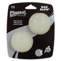Chuckit! Max Glow Medium Ball Fits Chucker Glows in Dark durable dog ball 2 Pack