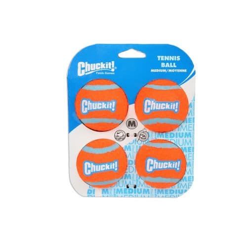 Chuckit Tennis 4 Pack Standard Tennis Ball Size