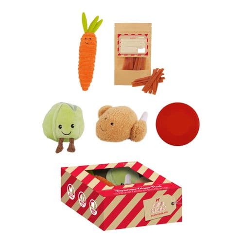 Cupid & Comet Christmas Dinner Pack - 4 toys and a pack of treats