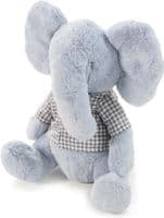 Cupid & Comet Maxi Elton Elephant, Christmas Crinkle Plush Dog Toy Blue Gingham 32cm