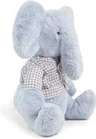 Cupid & Comet Maxi Elton Elephant, Christmas Crinkle Plush Dog Toy Blue Gingham 32cm