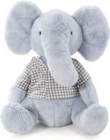 Cupid & Comet Maxi Elton Elephant, Christmas Crinkle Plush Dog Toy Blue Gingham 32cm