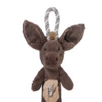 Cupid Comet Rosewood Festive Donkey Tug Dog Toy Rope Crinkle Body Donkey Xmas