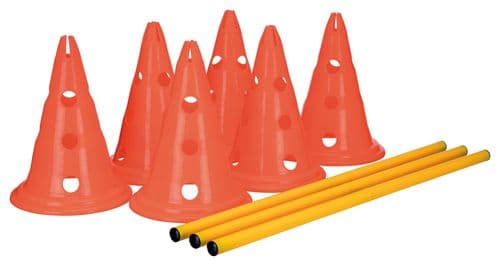 Dog Activity Obstacle Set - Agility Training Hurdles Jumps 3 Poles & 6 Cones
