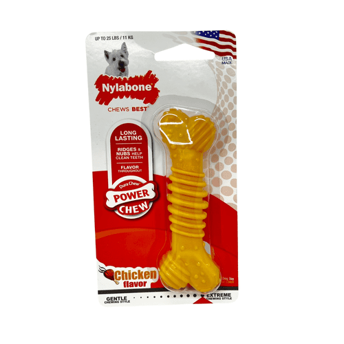 Dog Bone Nylabone DuraChew Regular Chicken Flavour Textured Dental Chew NCF302CHICK