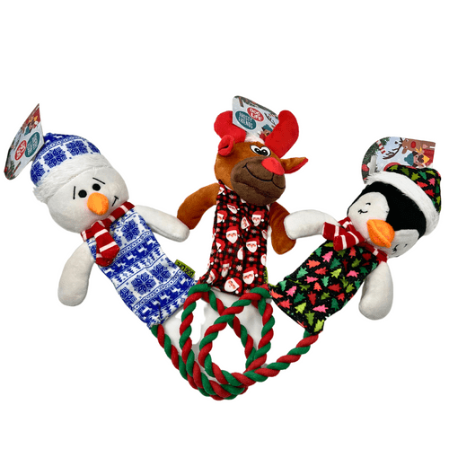 Dog Life : Festive Plush Tug Toy with Crackle Tummy - Christmas Dog Toy