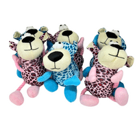 Dude Plush Leopard Print Soft Dog Toy With Rope Arms and Legs