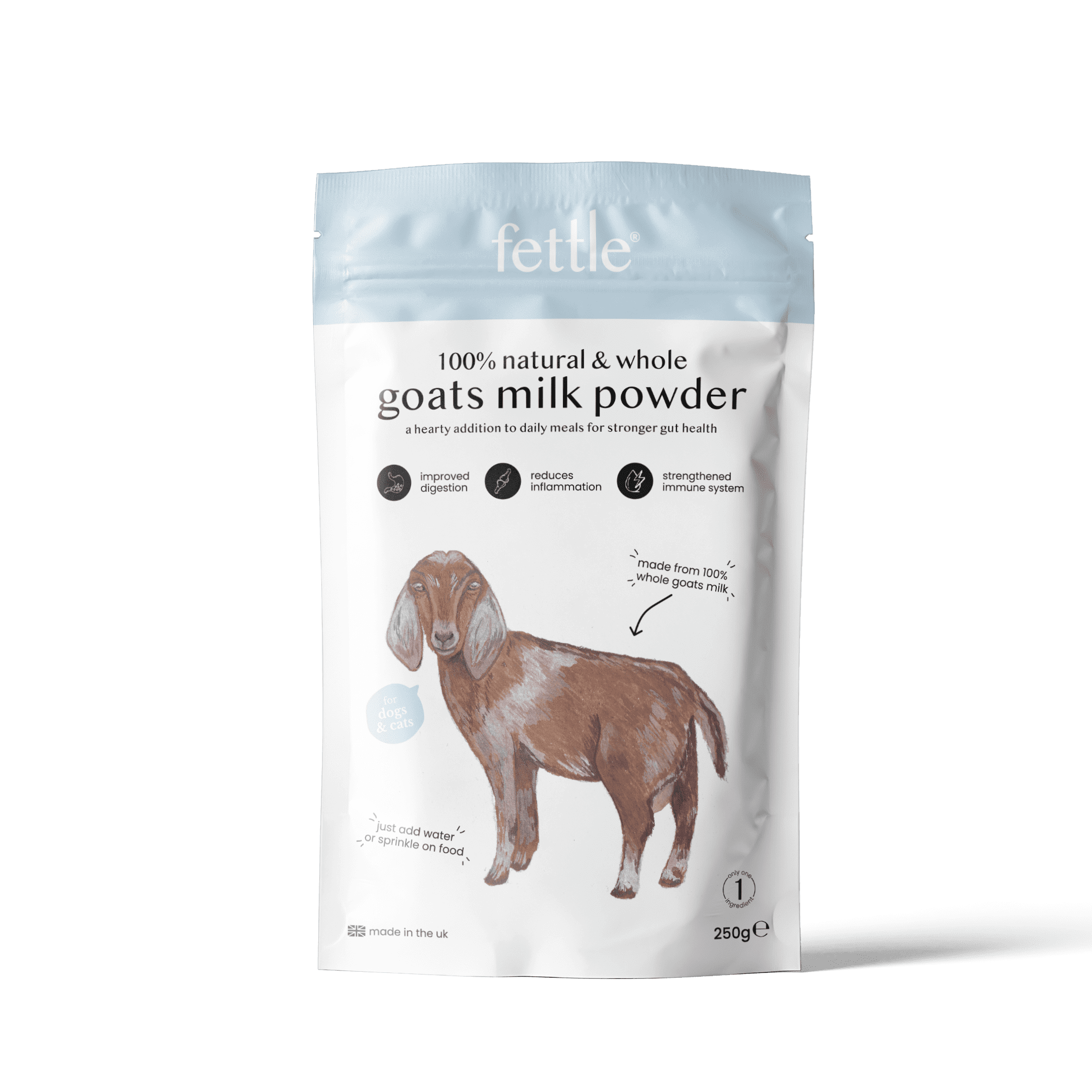 Fettle Whole Goats Milk Powder for Dogs and Cats Hydration