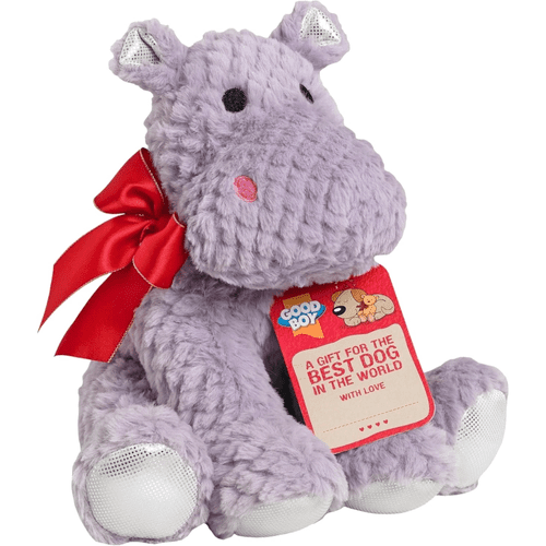 Good Boy Christmas Dog Toy Good Boy Plush Hippo Soft Squeaky Gift with Tag 24cm Puppy '25