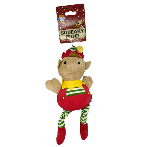 Good Boy Elfie Bod Plush Squeaky Christmas Dog Toy