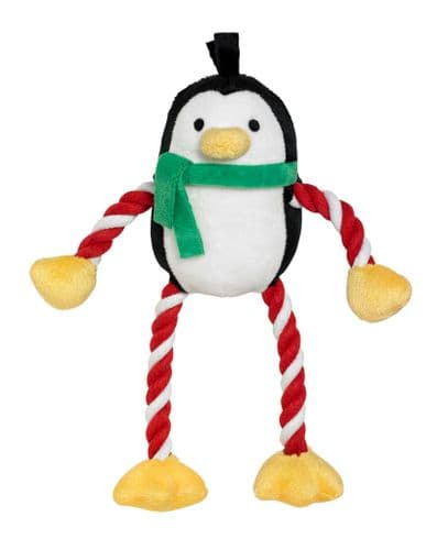 Good Boy Hug Tug Christmas Penguin Plush and Rope Dog Toy 10068 30cm