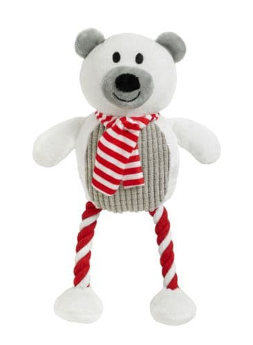 Good Boy Hug Tug Polar Bar Christmas Xmas Toy Soft Rope Legs 30cm Gift Pawsley