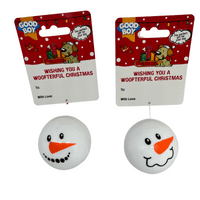 Good Boy Snowman Faceballs TPR Dog Ball Christmas Xmas Gift Pup Dog Walk '24