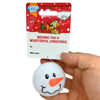 Good Boy Snowman Faceballs TPR Dog Ball Christmas Xmas Gift Pup Dog Walk '24